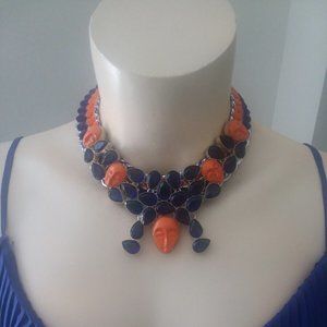 Handmade recycled face sleeping beauty statement necklace choker OOAK